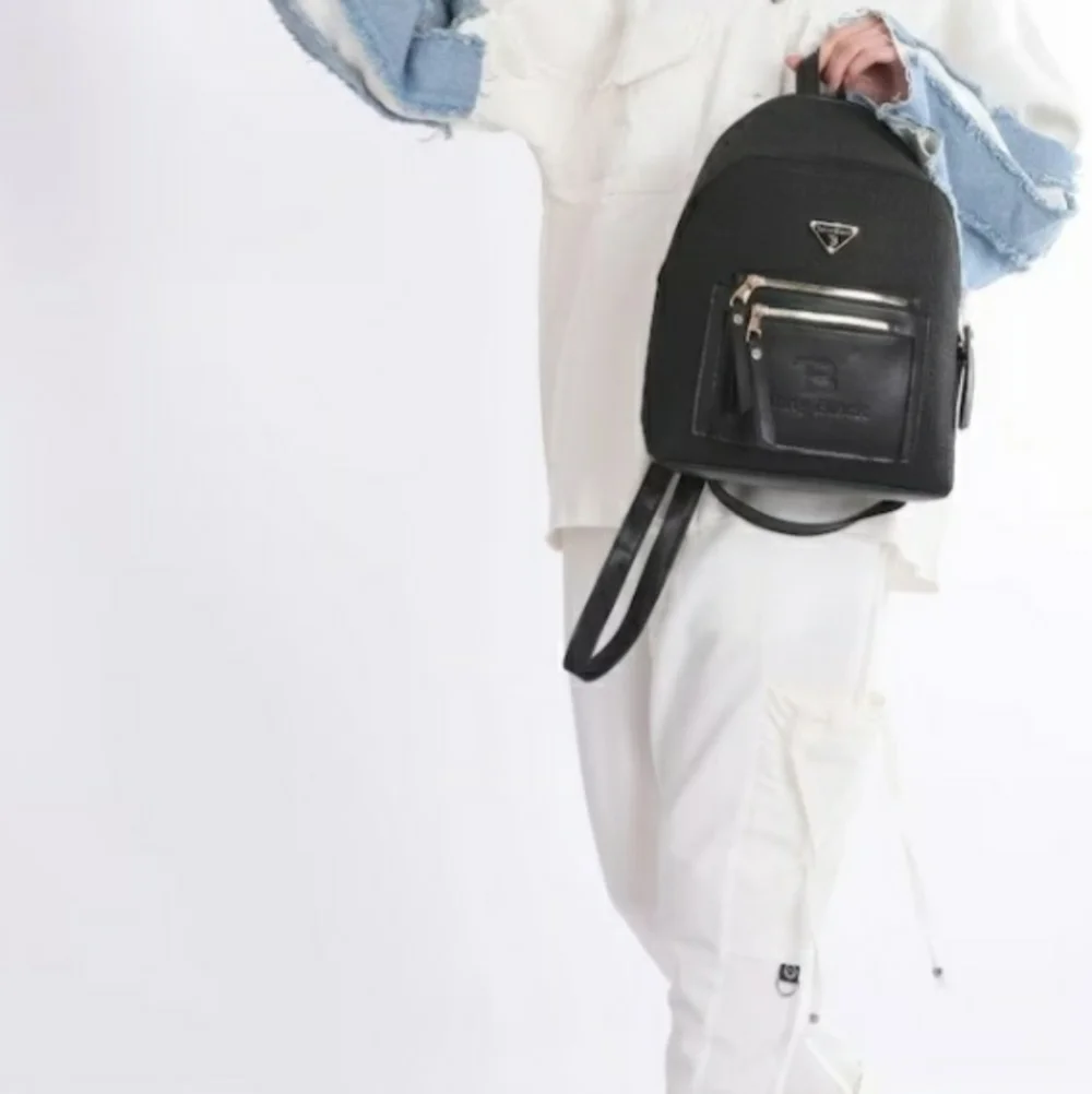 Vegan Leather Backpack, Black Leather Backpack
